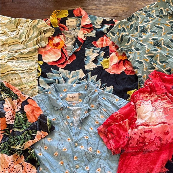 Lot of six Goodfellow 2XL short sleeve button-down shirts, 100% rayon. - Picture 3 of 5